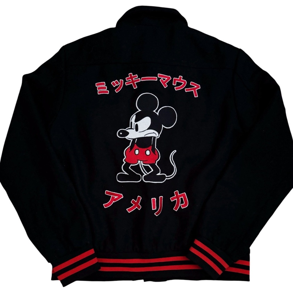 Disney Mickey Mouse Japan Embroidered Varsity Jacket RARE